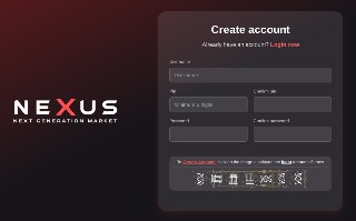 Nexus Market Account Creation Interface